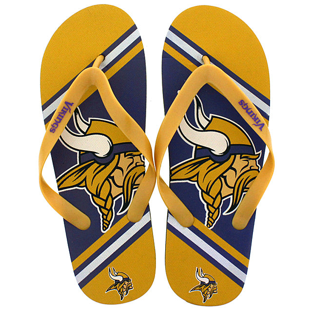 Minnesota Vikings FOCO Big Logo Flip Flops