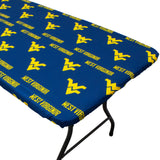 West Virginia Mountaineers Fitted Table Cover / Tablecloth:  3 Sizes Available