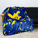 West Virginia Mountaineers Plush Throw Blanket, Bedspread, 86" x 63"