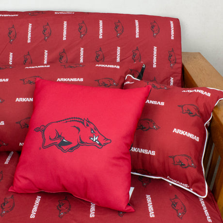 Arkansas Razorbacks 2 Sided Decorative Pillow, 16" x 16", Made in the USA