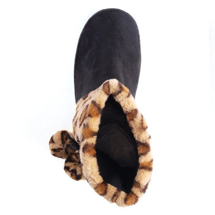 Leopard and Black Micro Boot
