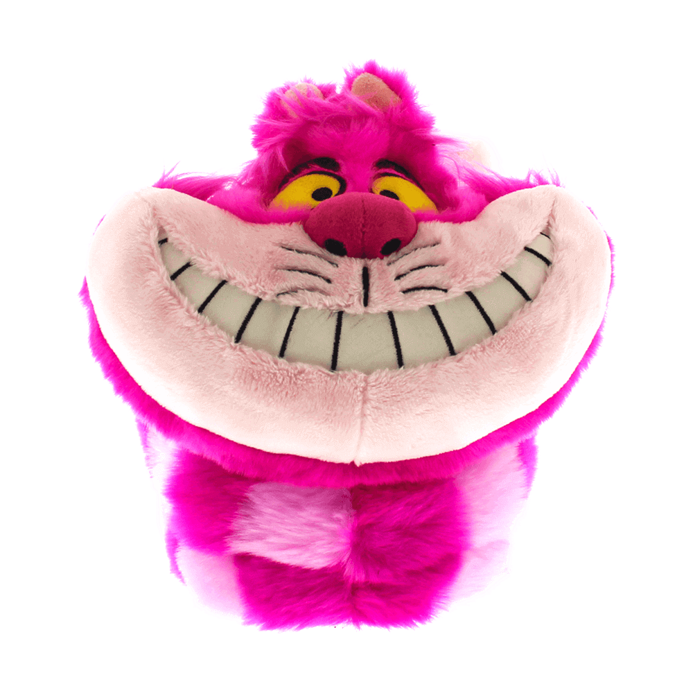 Cheshire Cat Disney slippers in soft plush with big eyes and a toothy smile