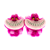 HappyFeet Cheshire Cat slippers, striped plush uppers with a cushioned footbed
