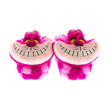 HappyFeet Cheshire Cat slippers, striped plush uppers with a cushioned footbed