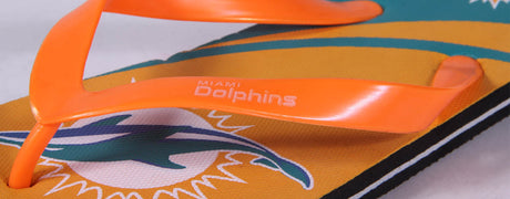 Miami Dolphins FOCO Big Logo Flip Flops