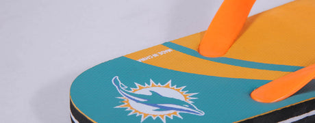 Miami Dolphins FOCO Big Logo Flip Flops