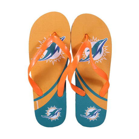 Miami Dolphins FOCO Big Logo Flip Flops