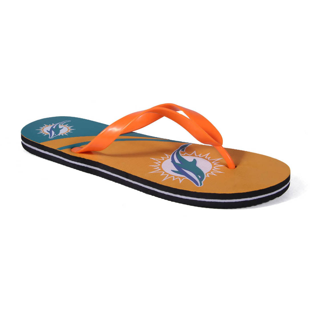 Miami Dolphins FOCO Big Logo Flip Flops