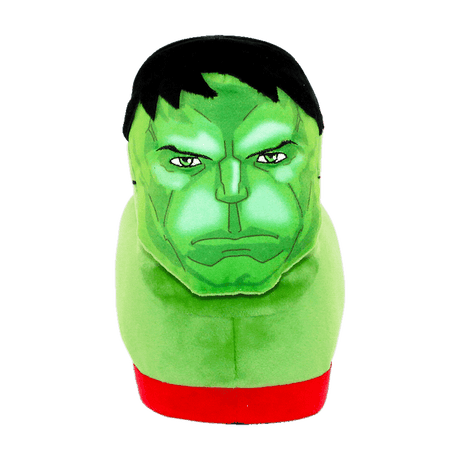 Green Hulk Marvel slippers in ultra-soft plush with embroidered features