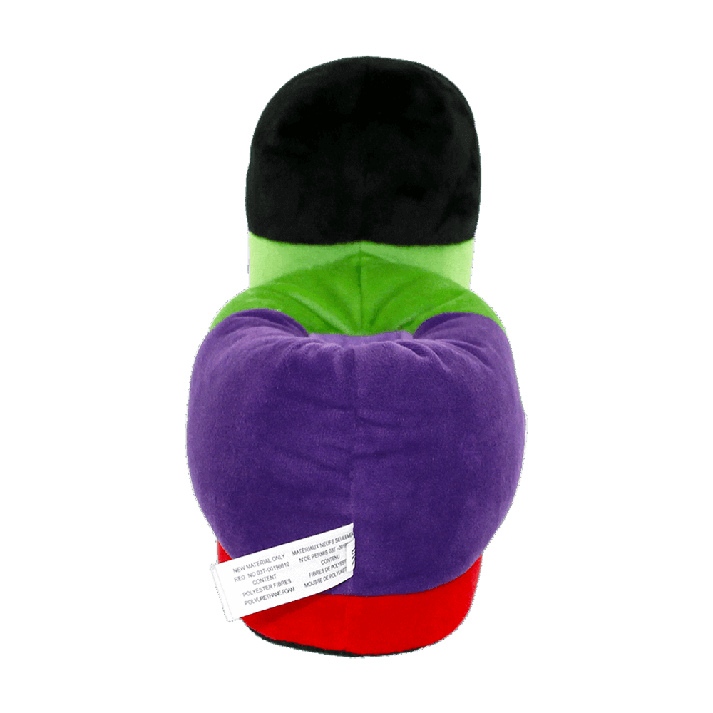 Pair of Hulk slippers in bold green plush, footwear for Marvel fans