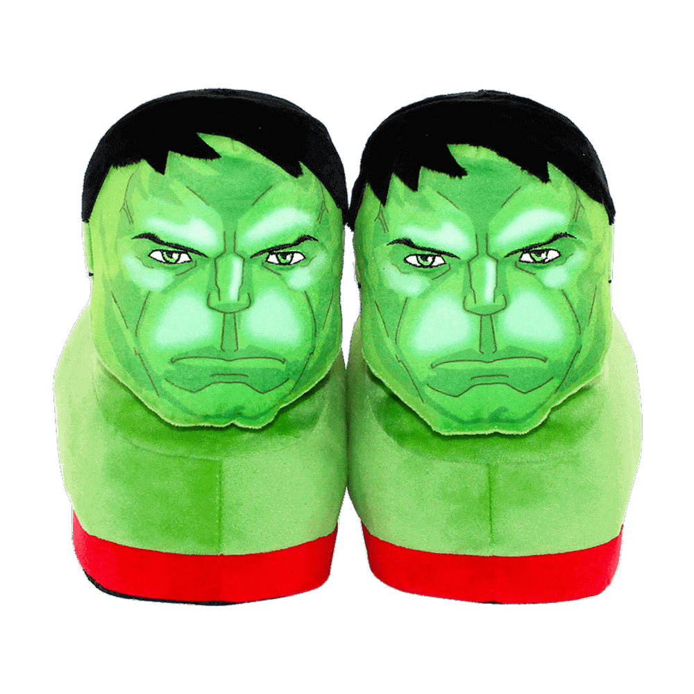 Hulk figural slippers in high-quality ultra-soft plush construction