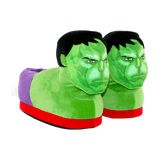 HappyFeet Hulk slippers, green Avengers-themed plush house shoes