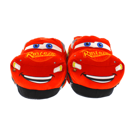 Lightning McQueen slippers, red plush high-top shape with 1-inch memory foam footbed