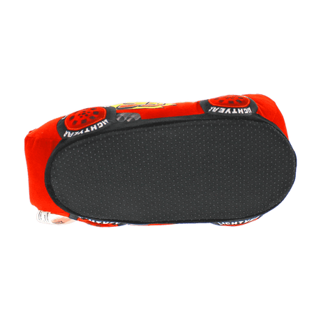 Lightning McQueen figural plush slippers from HappyFeet, red Cars themed footwear