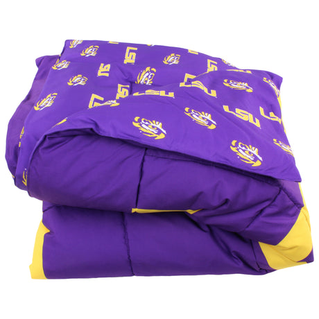 LSU Tigers Reversible Big Logo Soft and Colorful Comforter