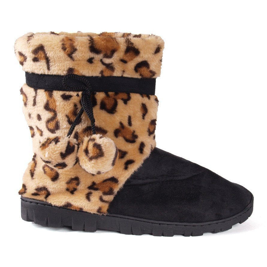 Leopard and Black Micro Boot