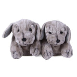 Gray Puppy Comfy Animal Feet Slippers