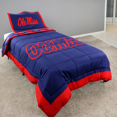 Ole Miss Rebels Reversible Cotton Comforter Set