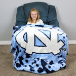 North Carolina Tar Heels Plush Throw Blanket, Bedspread, 86" x 63"