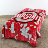 Ohio State Buckeyes Plush Throw Blanket, Bedspread, 86" x 63"