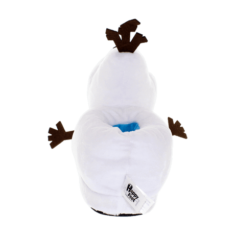 Pair of Olaf Frozen slippers in white plush with orange carrot noses