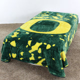 Oregon Ducks Plush Throw Blanket, Bedspread, 86" x 63"