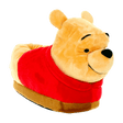 Winnie the Pooh plush slippers in yellow with the bear's face and red shirt