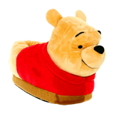 Winnie the Pooh plush slippers in yellow with the bear's face and red shirt