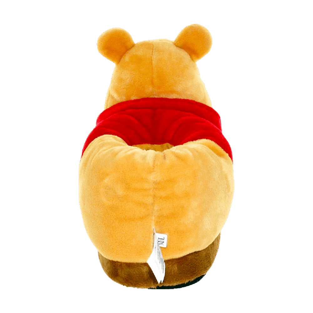 Pair of Winnie the Pooh slippers in soft yellow plush with rounded ears