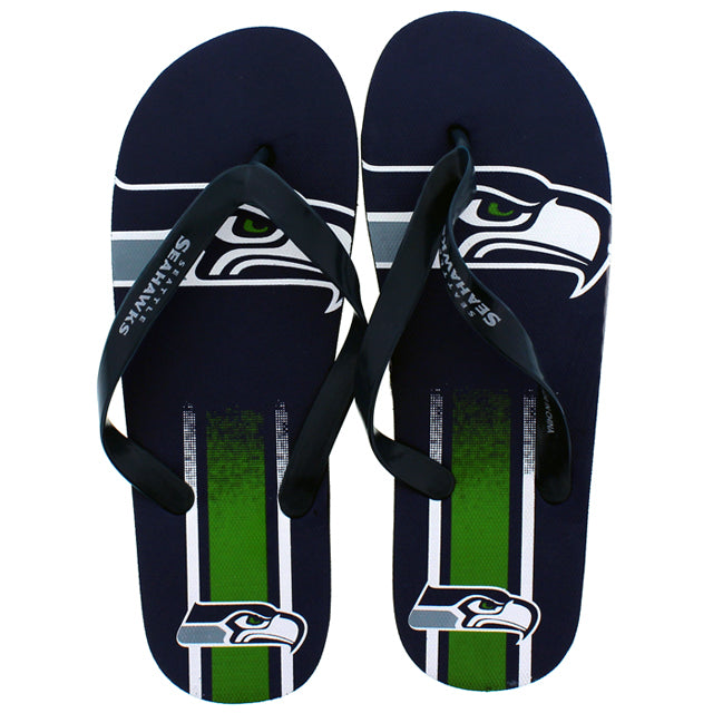 Seattle Seahawks FOCO Big Logo Flip Flops