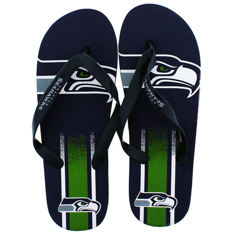 Seattle Seahawks FOCO Big Logo Flip Flops