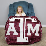 Texas A&M Aggies Plush Throw Blanket, Bedspread, 86" x 63"