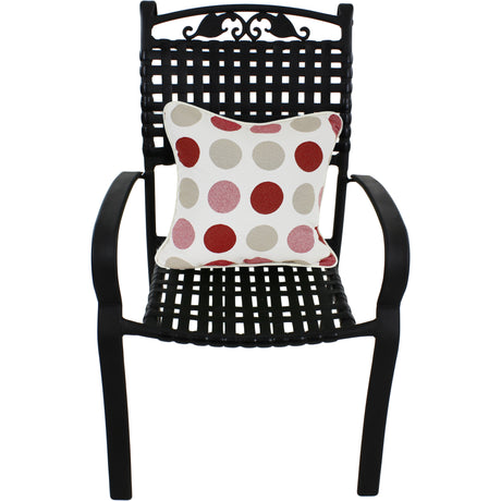 Garnet and Gray Big Dots Outdoor Decorative Pillow