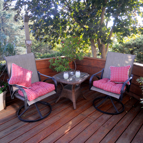 Garnet Harley Line Weave Outdoor Decorative Pillow