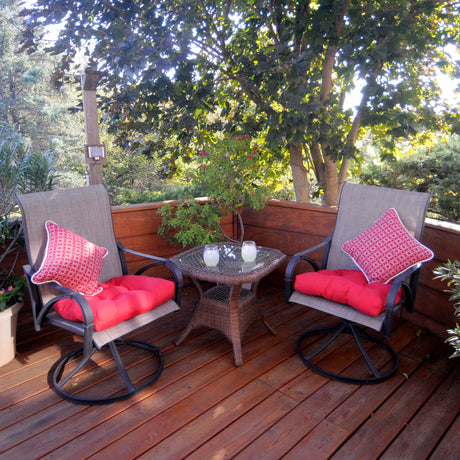 Garnet Harley Line Weave Outdoor Decorative Pillow