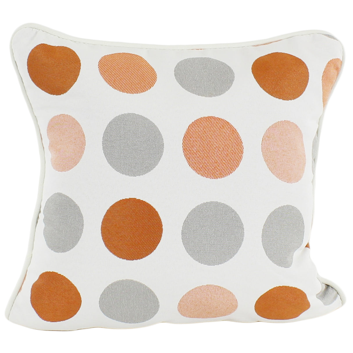 Tuscan Orange and Gray Big Dots Outdoor Decorative Pillow
