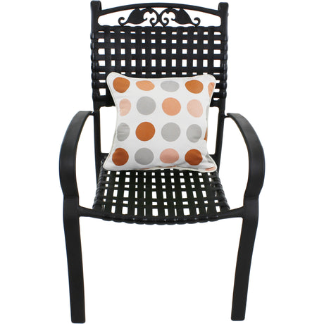 Tuscan Orange and Gray Big Dots Outdoor Decorative Pillow