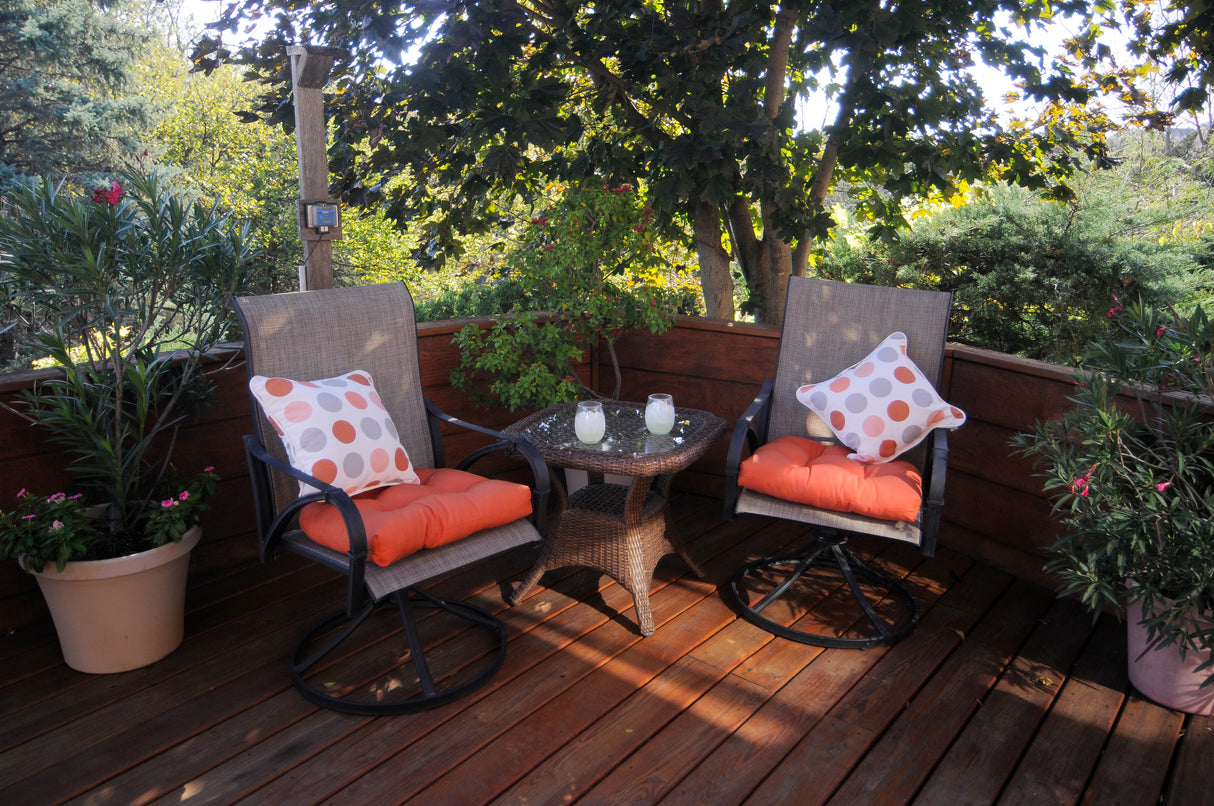 Tuscan Orange and Gray Big Dots Outdoor Decorative Pillow