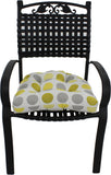 Citron Yellow and Gray Big Dots Indoor / Outdoor Seat Cushion Patio D Cushion