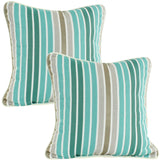 Lakeside Teal Parker Stripe Outdoor Decorative Pillow