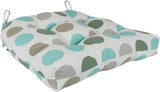 Lakeside Teal and Gray Big Dots Indoor / Outdoor Seat Cushion Patio D Cushion