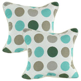 Lakeside Teal and Gray Big Dots Outdoor Decorative Pillow