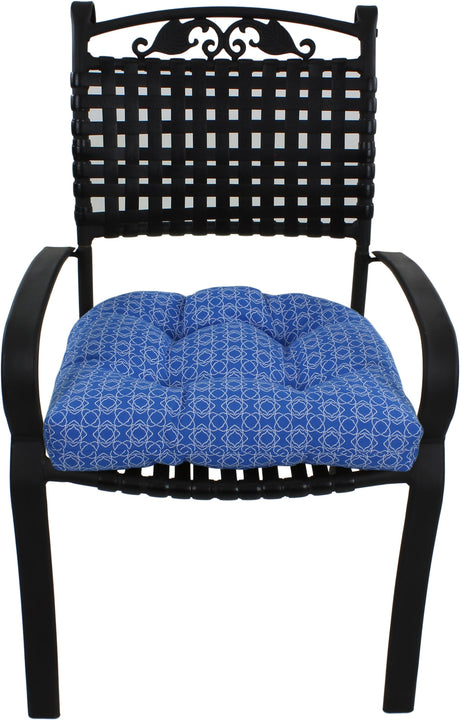 Azure Blue Harley Line Weave Indoor / Outdoor Seat Cushion Patio D Cushion