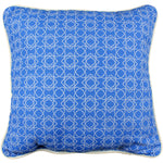 Azure Blue Harley Line Weave Outdoor Decorative Pillow