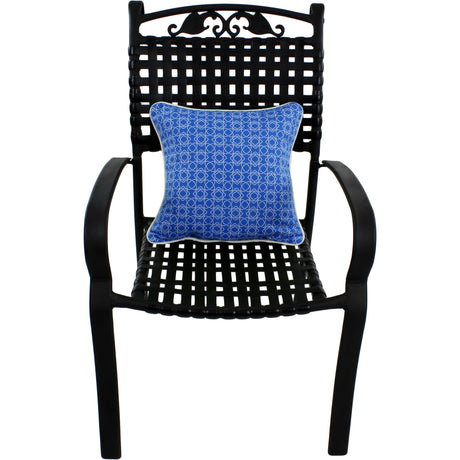 Azure Blue Harley Line Weave Outdoor Decorative Pillow