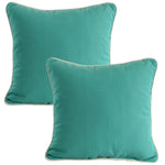 Lakeside Teal Canvas Outdoor Decorative Pillow