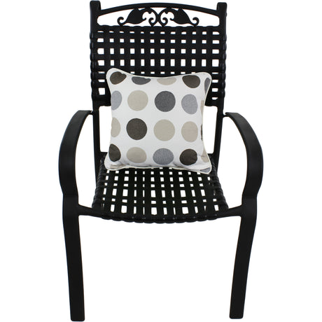 Charcoal and Gray Big Dots Outdoor Decorative Pillow