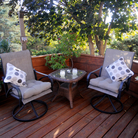 Charcoal and Gray Big Dots Outdoor Decorative Pillow