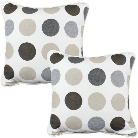 Charcoal and Gray Big Dots Outdoor Decorative Pillow