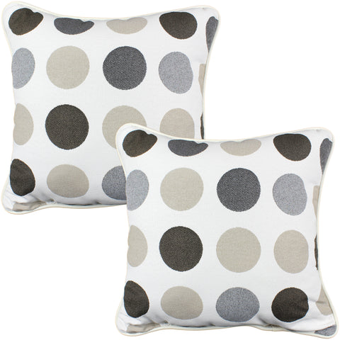 Garnet and Gray Big Dots Outdoor Decorative Pillow